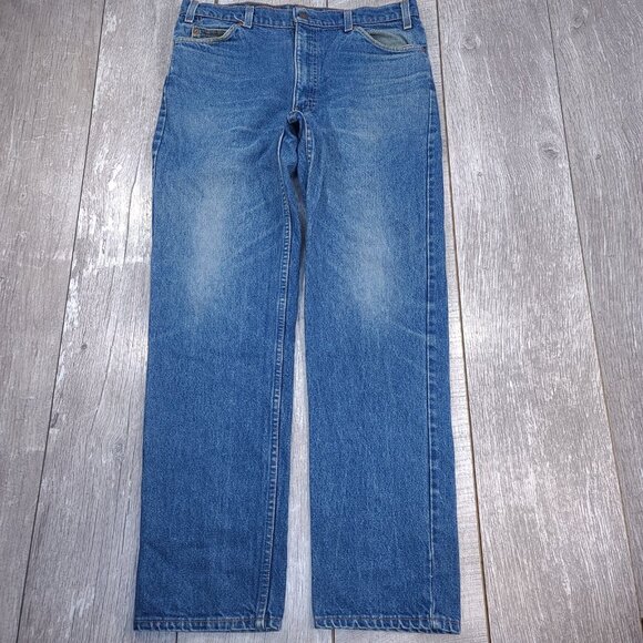 Vintage Levis Mens 509 Orange Tab Jeans Size 36x32 Blue Denim Straight Leg - Picture 1 of 11